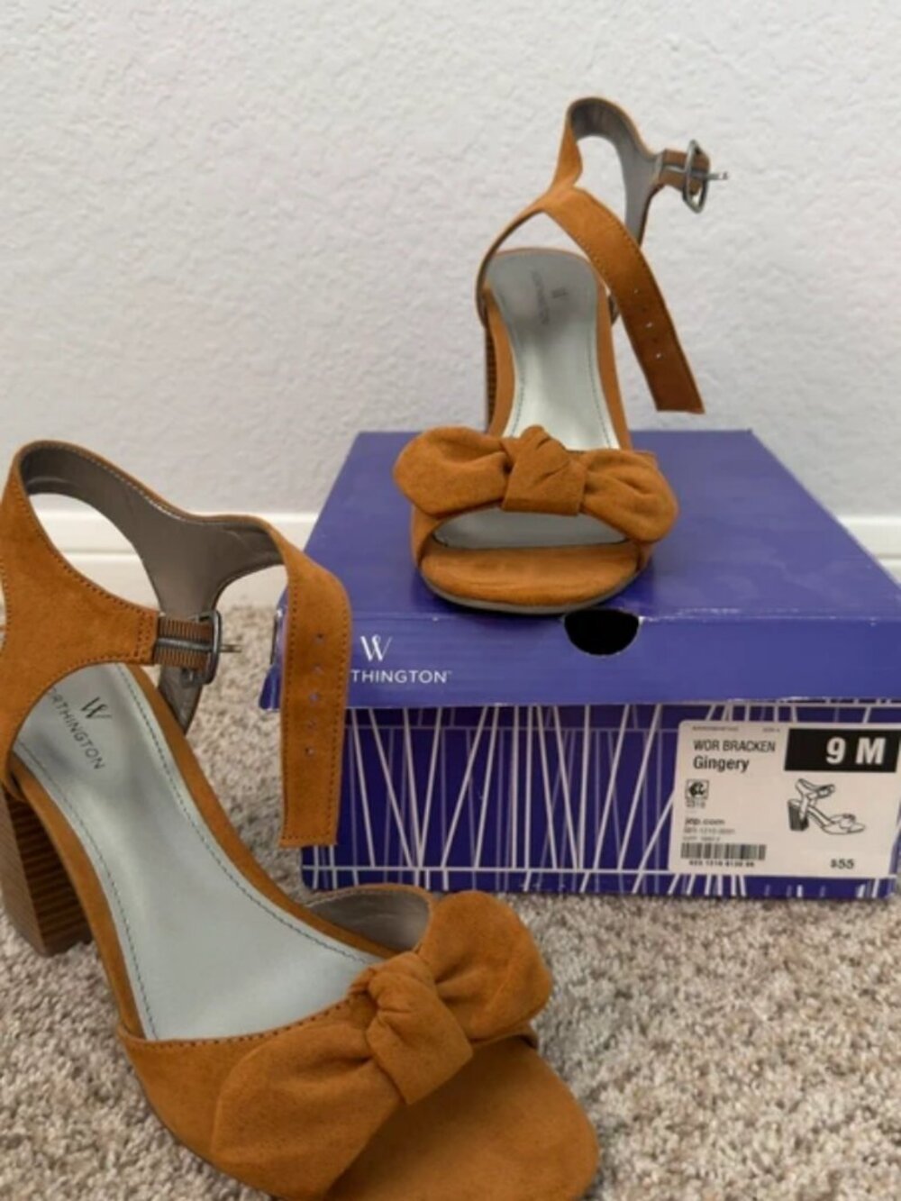 Worthington Tan Suede Bow Heels